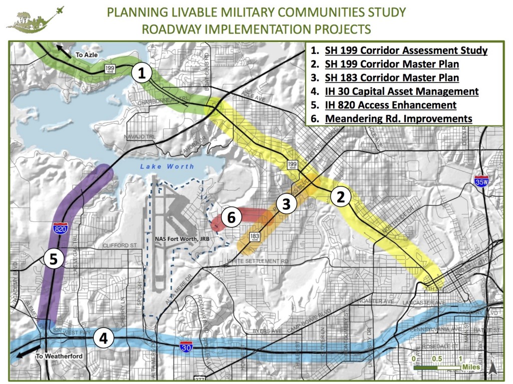 Roadway corridor improvement projects in the process of implementation as originally part of the PLMC plan