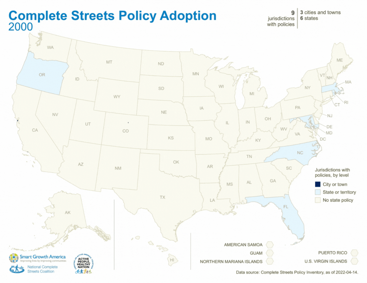 Které státy mají úplné politiky ulic?