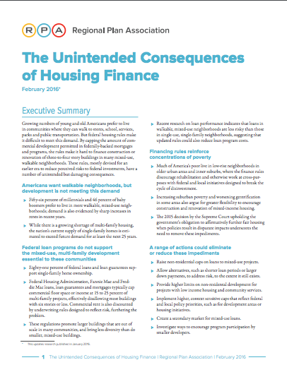 The Unintended Consequences of Housing Finance