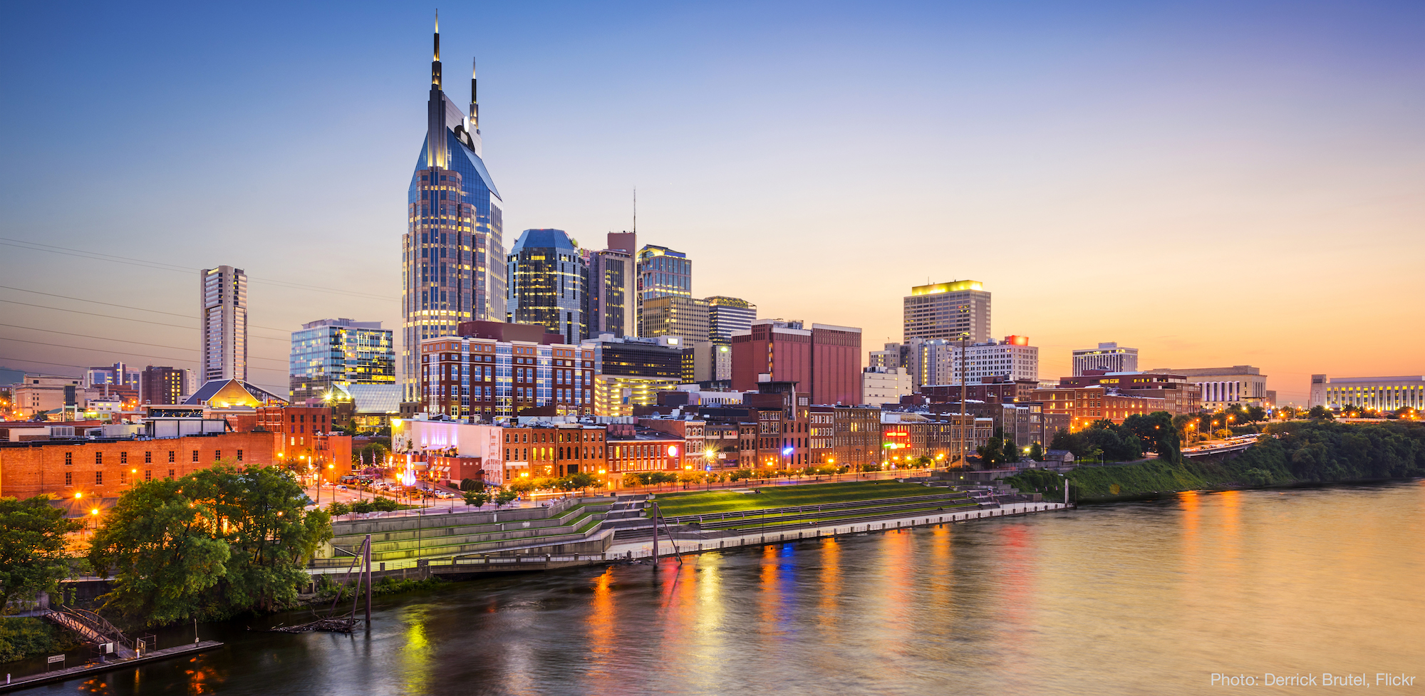 Nashville, TN skyline on the Cumberland River