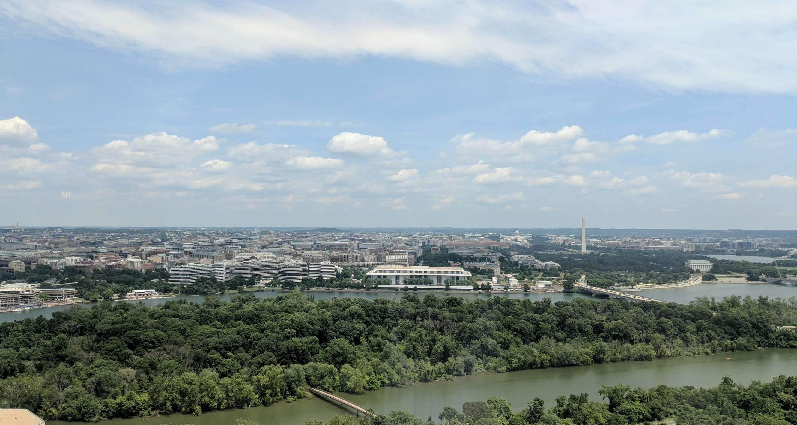 a view of downtown DC from across the river in Virginia