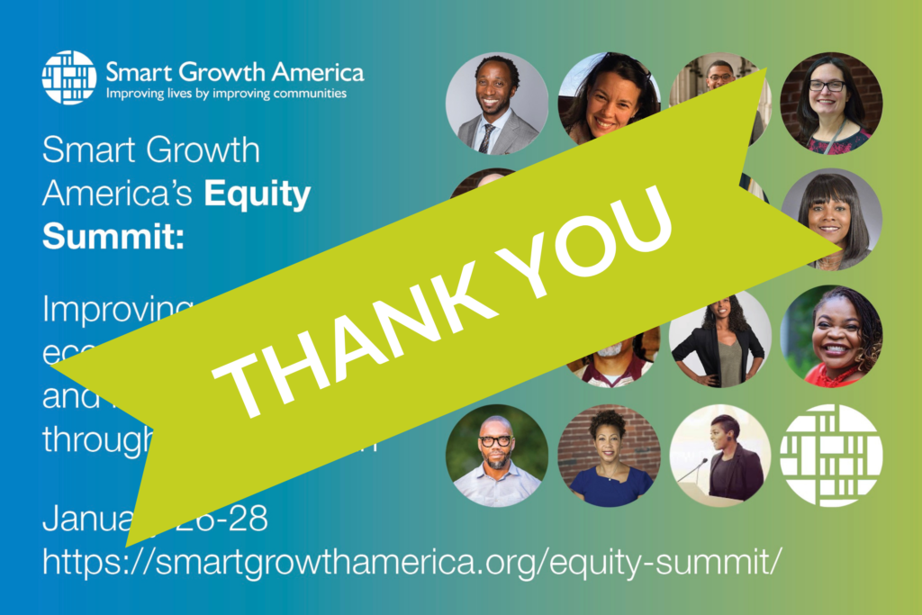 graphic showing equity summit speakers with a thank you banner across it