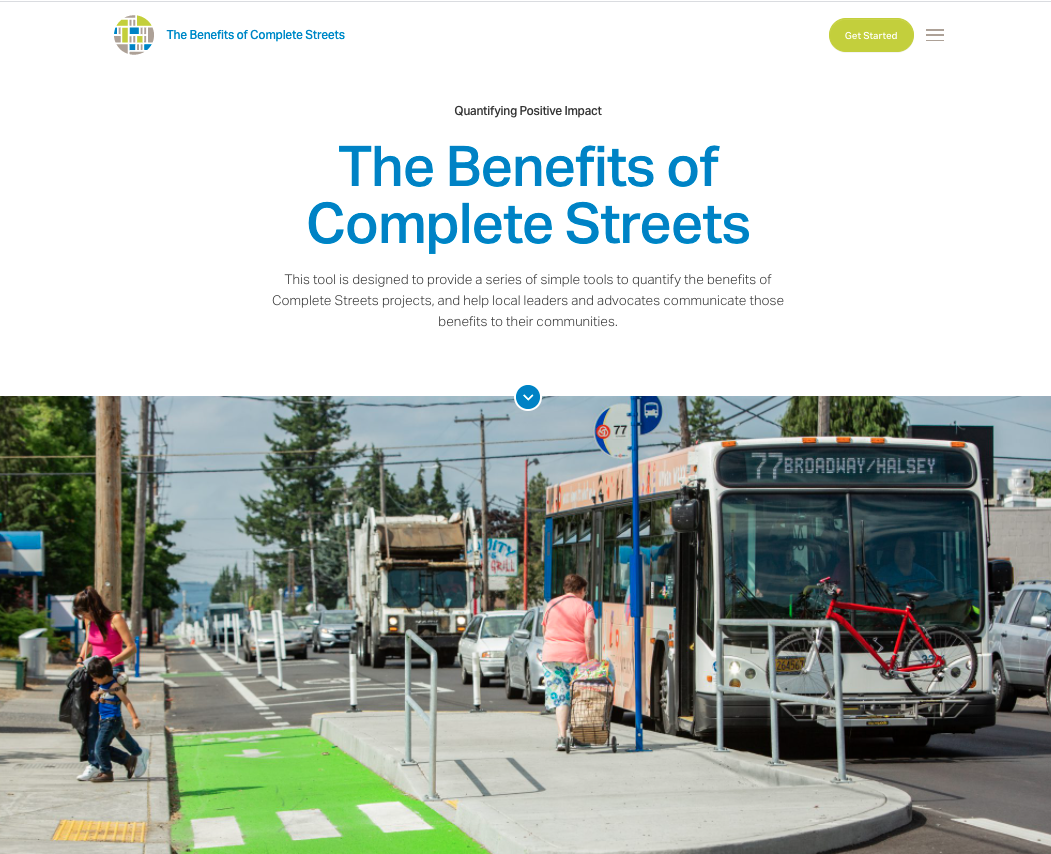 Powerful new tool for helping local communities evaluate the potential benefits of Complete Streets projects
