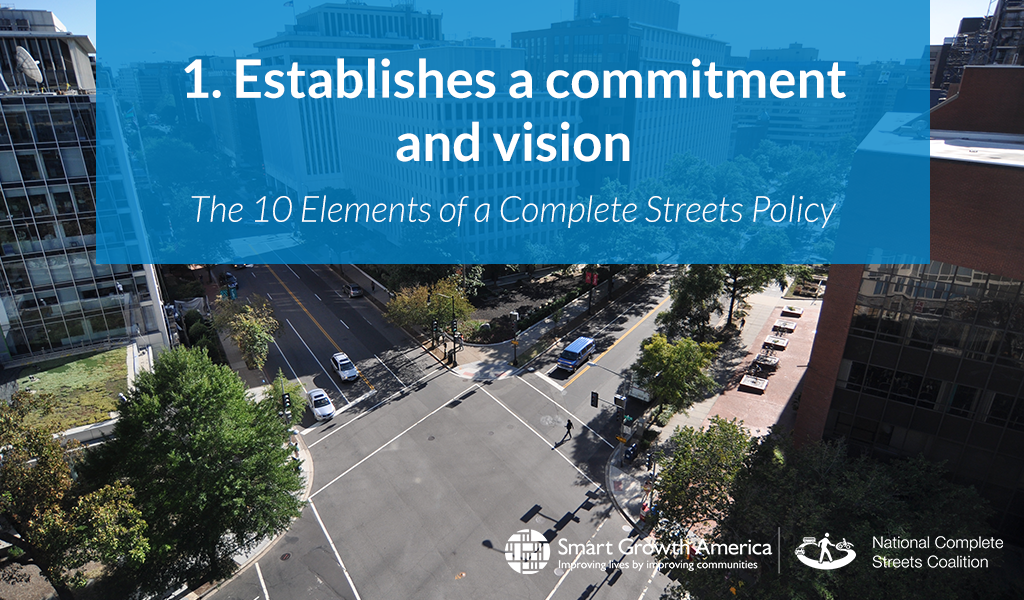 graphic of policy element - #1 establishes a commitment and vision