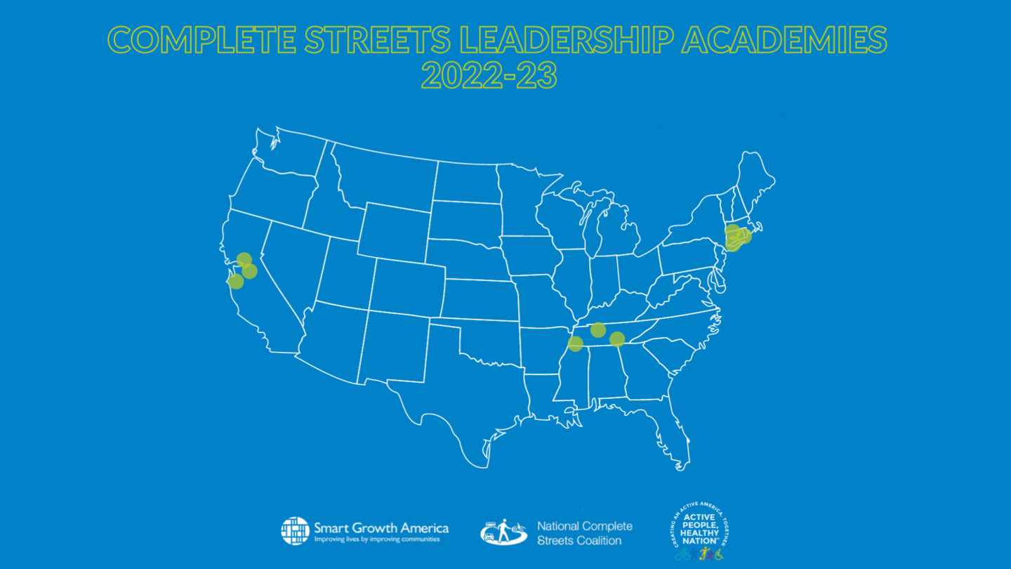 Three states selected for the 2022 Complete Streets Leadership Academies