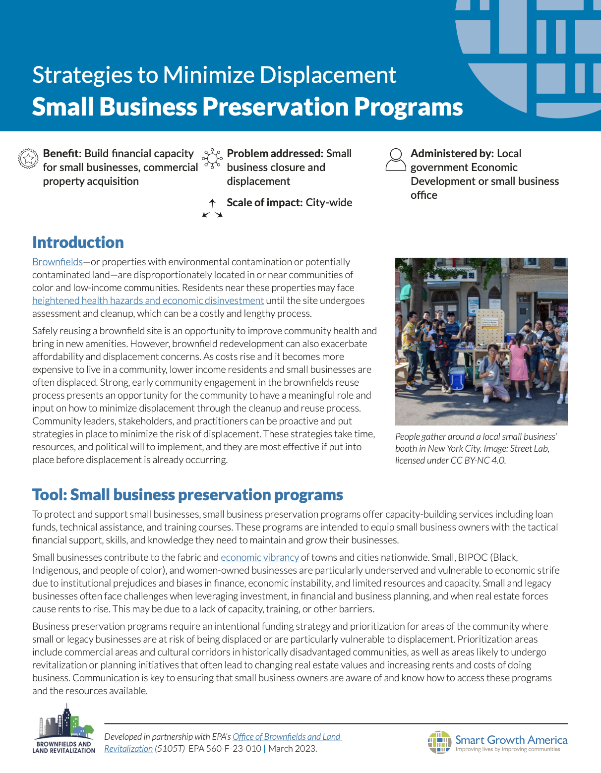 Strategies to Minimize Displacement: Small Business Preservation Programs