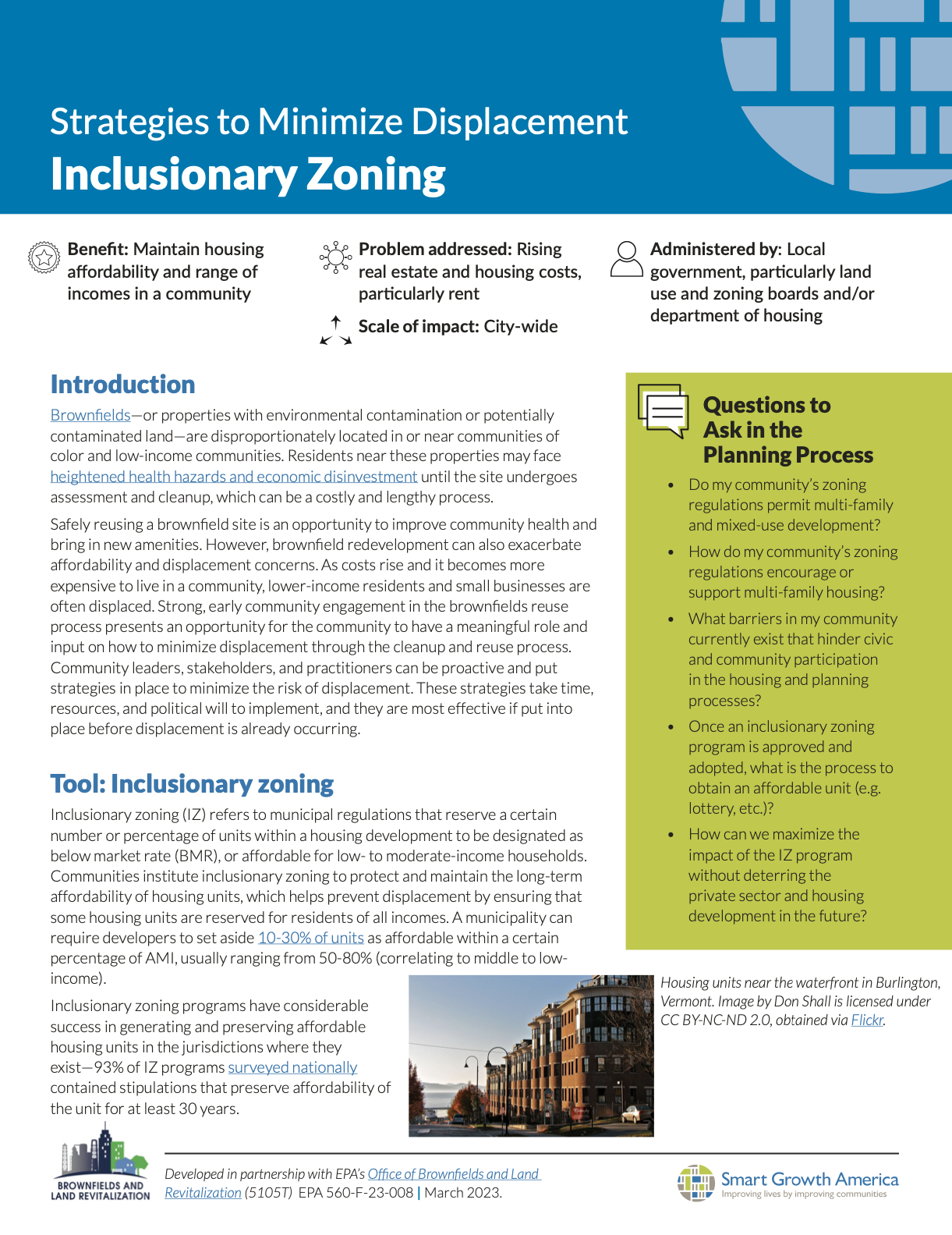 Strategies to Minimize Displacement: Inclusionary Zoning