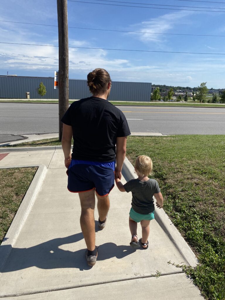 Sidewalks give space for pedestrians to walk