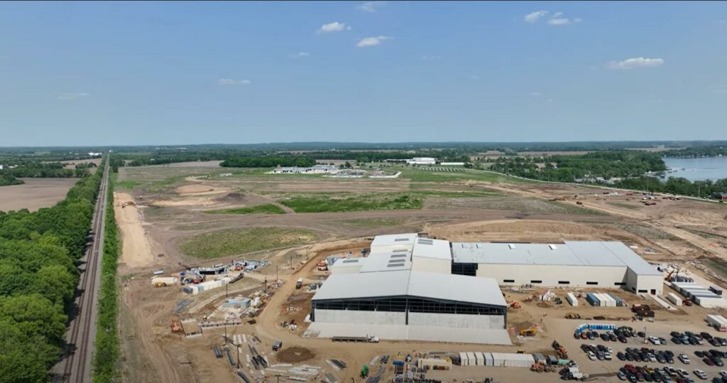 A view of the future Hydro facility and SMART Park under development