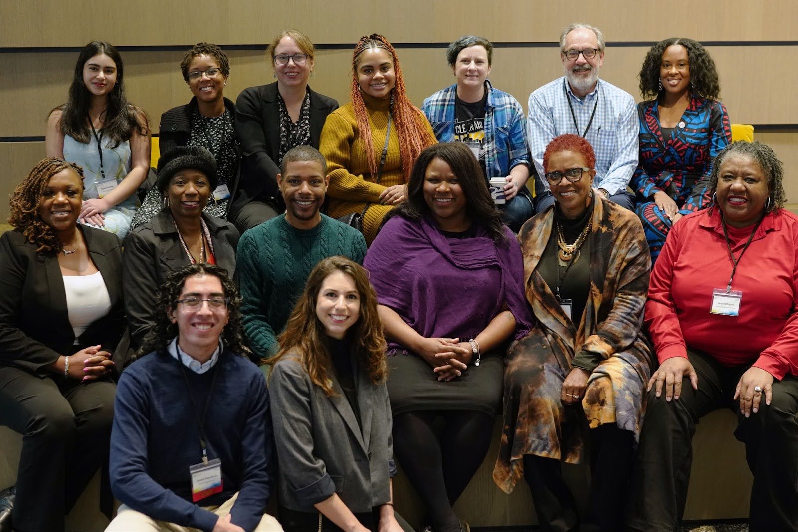 Our partners smile at the camera in a group photo with SGA staff Mehr Mukhtar, Jamie Zouras, Joseph Mendonca, Toccarra Nicole Thomas, and Katharine Burgess